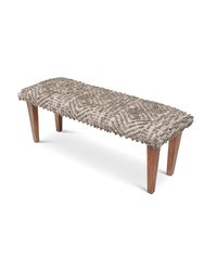 Handwoven Mocha Patterned Bench