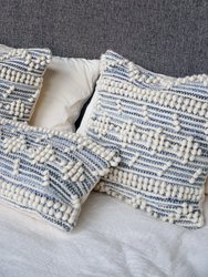 Handwoven Recycled Denim Pillow 14" x 40"