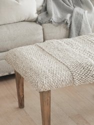 Handwoven Textured Taupe Bench