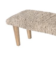 Handwoven Textured Taupe Bench - Taupe