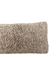 Handwoven Textured Taupe Pillow 14" x 40"