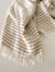 Light Beige Striped Turkish Cotton Crinkled Throw