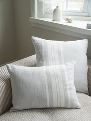 Light Grey Bold Stripes So Soft Linen Pillow