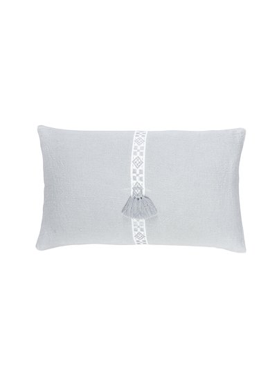 Anaya Home Light Grey Geo Trim So Soft Linen Pillow product