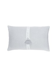 Light Grey Geo Trim So Soft Linen Pillow - Light Grey