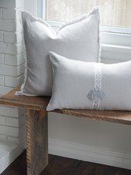 Light Grey Geo Trim So Soft Linen Pillow