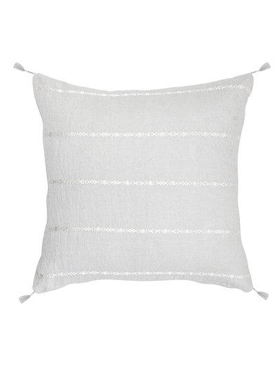 Anaya Home Light Grey & White Embr Stripes So Soft Linen Pillow product