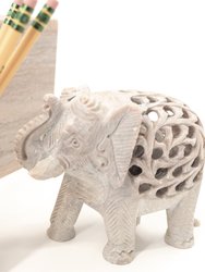 Marble Hand Carved Elephant - Small