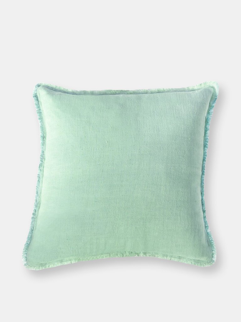 Mint Green So Soft Linen Fringe Pillow - Mint Green