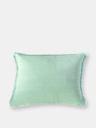 Mint Green So Soft Linen Fringe Pillow