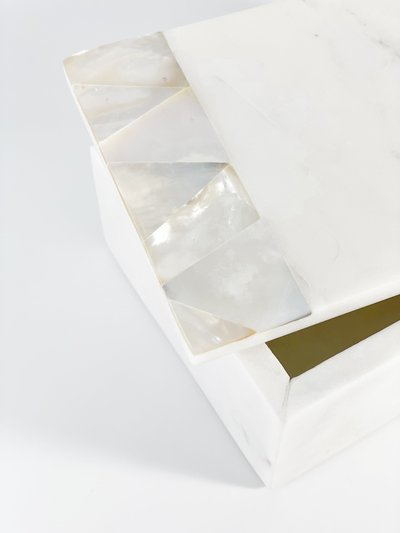 Anaya Home Mother of Pearl White Marble Decor Boxes product