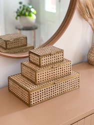 Natural Cane Wicker Decor Box - Small