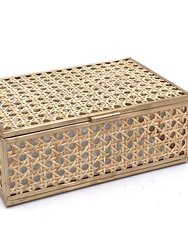 Natural Cane Wicker Decor Box - Small