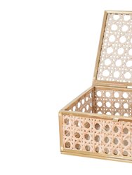 Natural Cane Wicker Decor Box - Small