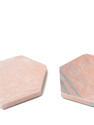 Pink Marble Hexagon Coasters - Set of 4 - Pink Marble