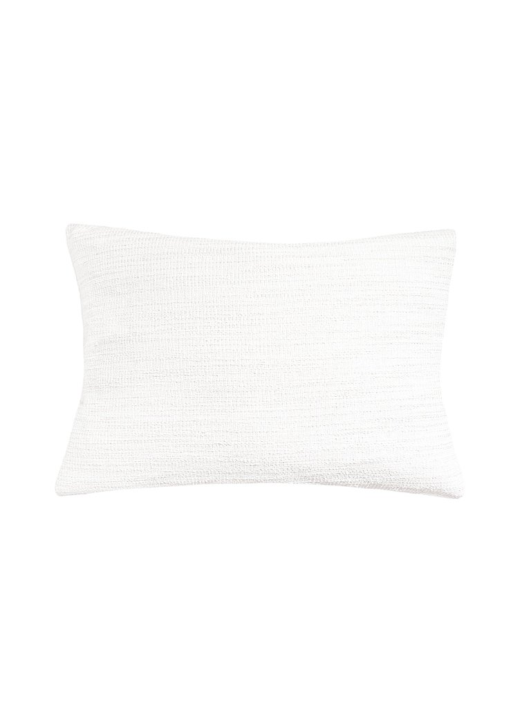 Seaside Smooth White Indoor Outdoor Pillow 14x20 - White