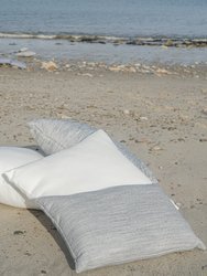 Seaside Smooth White Indoor Outdoor Pillow 24x24
