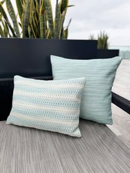 Summer Twist Aqua 14x20 Indoor Outdoor Pillow - Aqua Blue