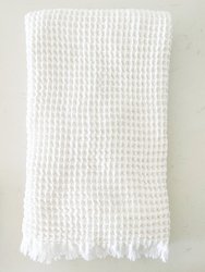 Turkish Cotton Waffle Bath Towels - White