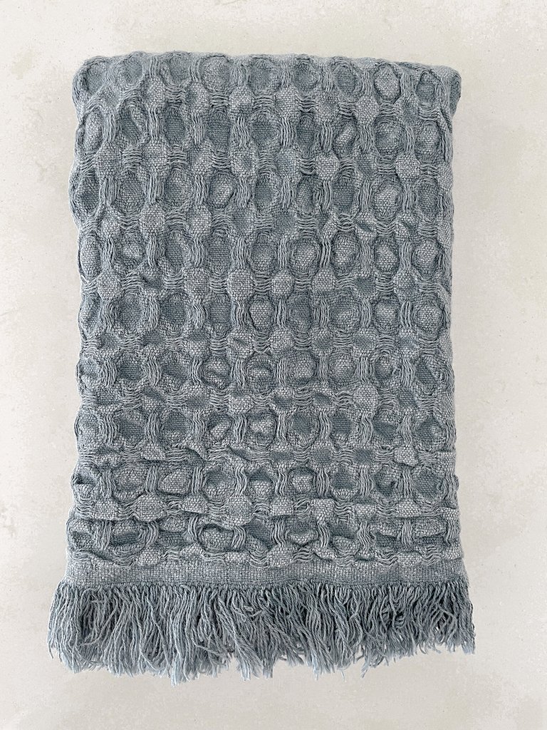 Turkish Cotton Waffle Hand Towel - Set Of 2 - Charcoal Grey