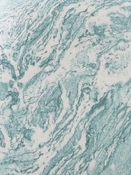 Turquoise Marbled Linen Pillow