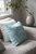Turquoise Marbled Linen Pillow - Turquoise