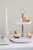 White Marble 2 Tier Cake Stand With Mother Of Pearl Inlay