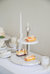 White Marble 2 Tier Cake Stand With Mother Of Pearl Inlay