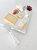 White Marble Cheese Board & Knive Set With Mother Of Pearl Inlay