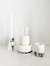 White Marble Grey Pearl Hurricane Candle Holder