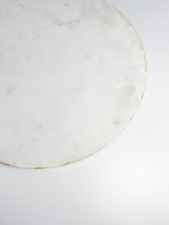 White Marble Lazy Susan With Mother Of Pearl Inlay