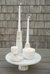 White Marble Mother of Pearl Candle Holders