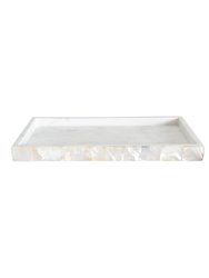 White Marble Tray With Mother Of Pearl Inlay