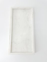 White Marble Tray With Mother Of Pearl Inlay