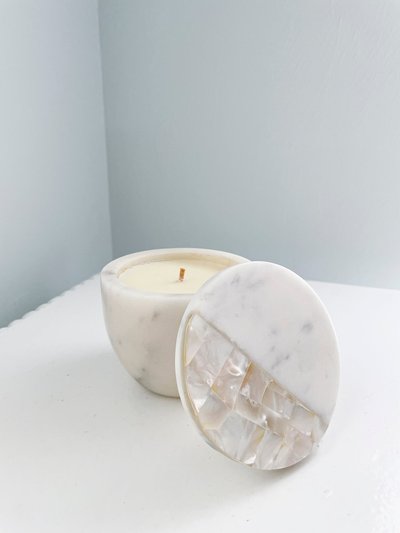 Anaya Home White Mother Of Pearl Lemongrass Candle product