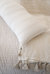 White With Beige Stripes Linen Pillow