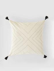 Organic Cotton Geo Tassel Throw Pillow Cover