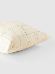 Organic Cotton Grid Throw Pillow Cover