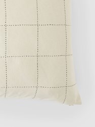 Organic Cotton Grid Throw Pillow Cover