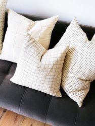 Organic Cotton Grid Throw Pillow Cover