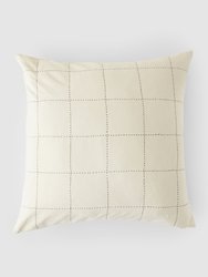Organic Cotton Grid Throw Pillow Cover