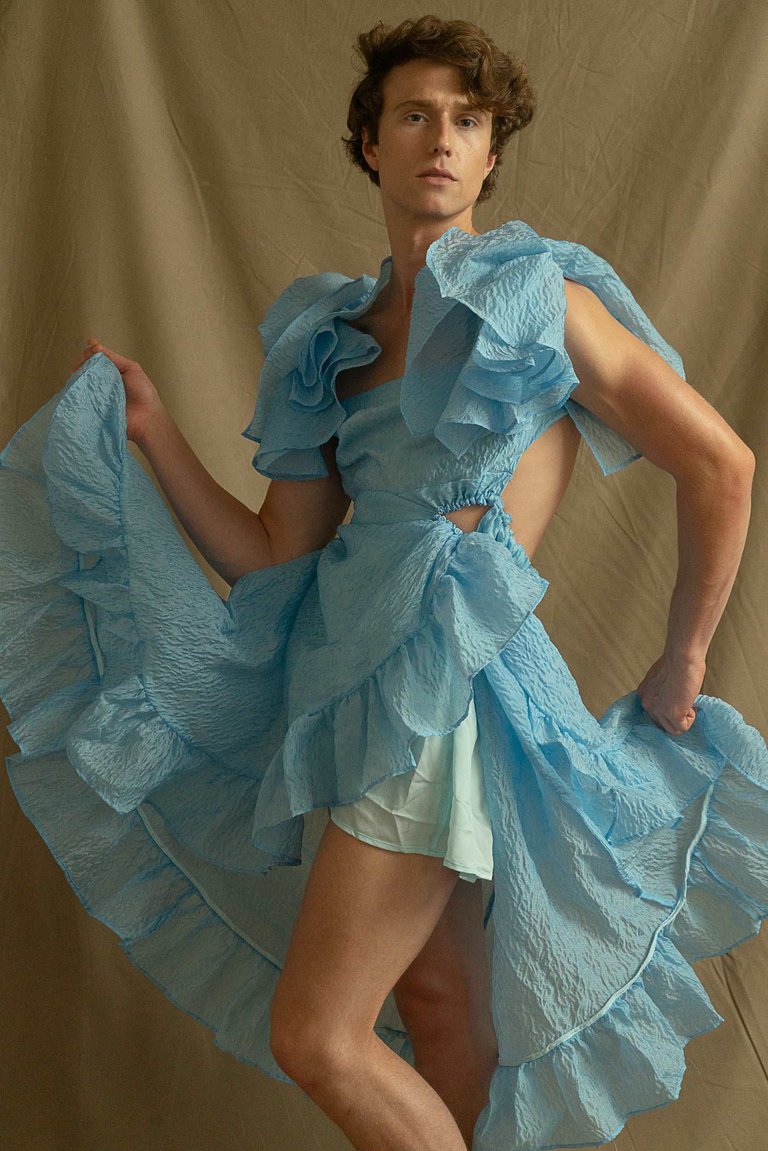 Rachel Paper Dress - Blue
