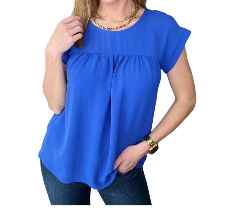 Airflow Babydoll Top In Royal Blue - Royal Blue