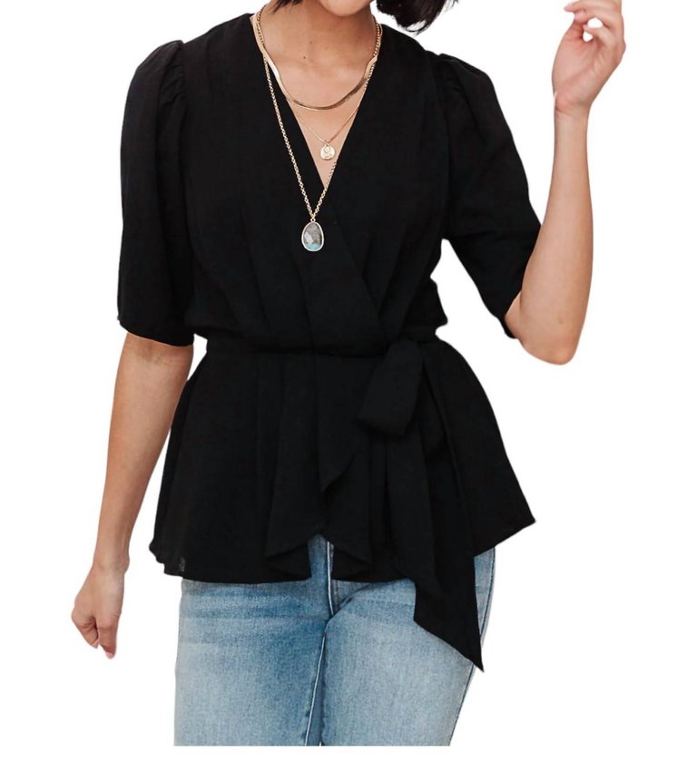 All Set Top Blouse In Black - Black