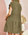 Corduroy Button Up Dress In Olive