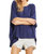 Dolman Sleeve Poncho Style Top In Navy - Navy