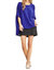 Dolman Sleeve Poncho Style Top In Royal Blue - Royal Blue