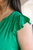 Fantastic Ruffle Sleeve Top In Kelly Green