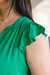 Fantastic Ruffle Sleeve Top In Kelly Green