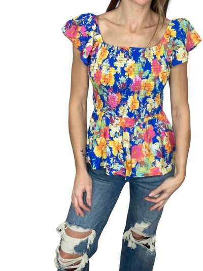 ANDREE BY UNIT Floral Rushed Top In Multicolor product